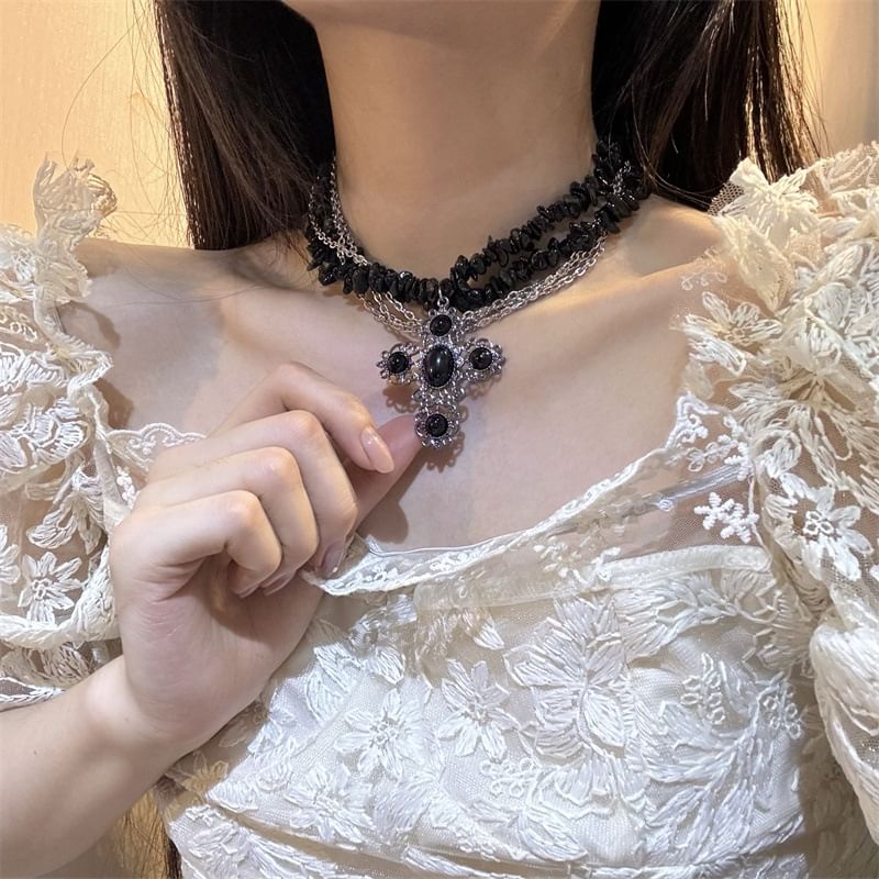 Cross Necklace Beaded