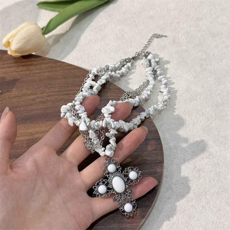 Cross Necklace Beaded