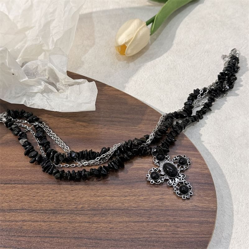 Cross Necklace Beaded