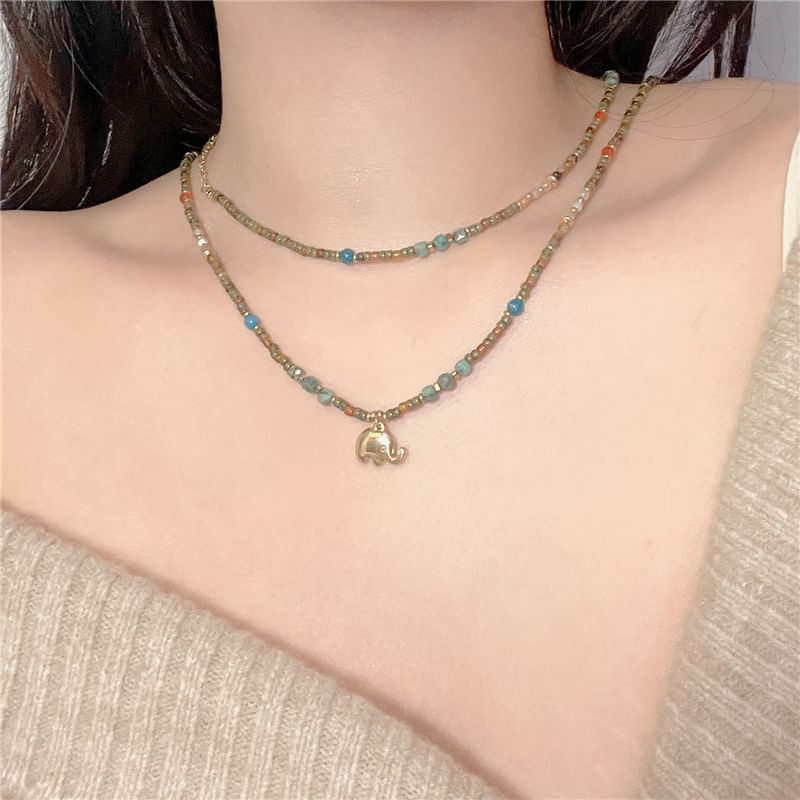 / Elephant Beaded Necklace