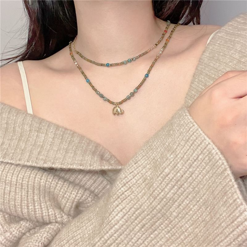 / Elephant Beaded Necklace