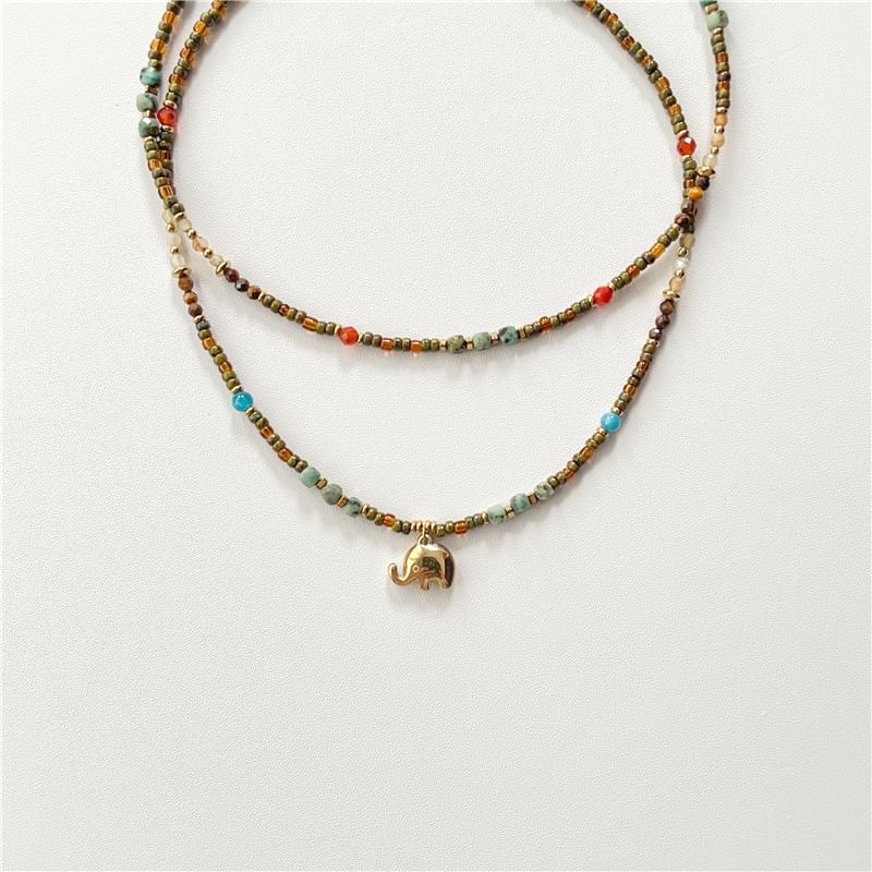 / Elephant Beaded Necklace