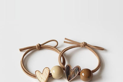 Heart Bead Hair Tie