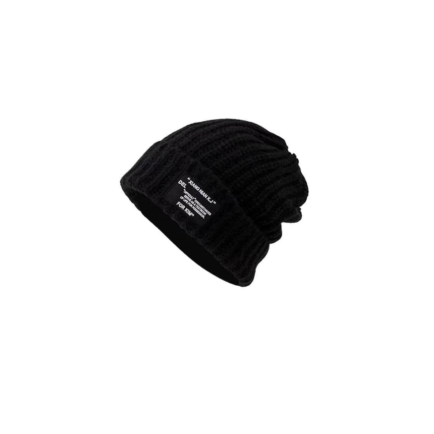 Applique Knit Beanie Ribbed