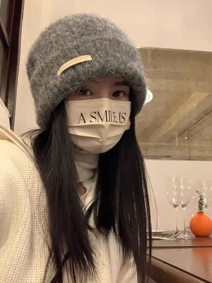 Knit Beanie Ribbed Plain / Applique