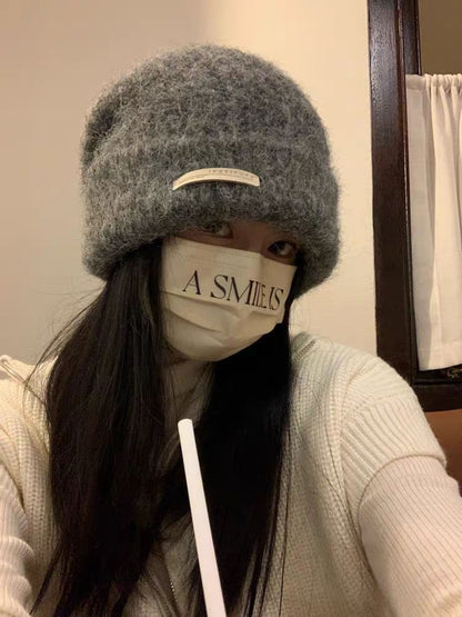 Knit Beanie Ribbed Plain / Applique