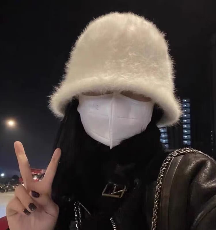Bucket Fluffy Hat Plain