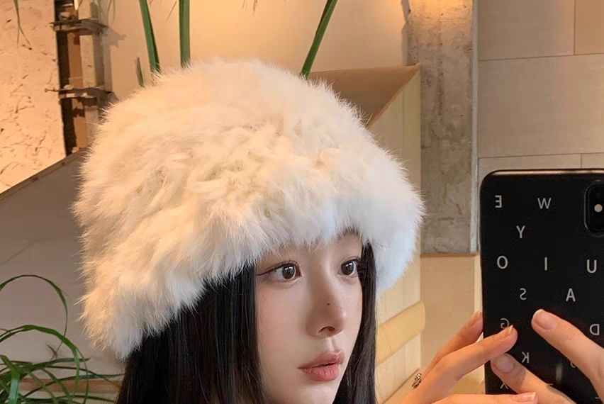 Hat Plain Faux Fur / Bucket Star