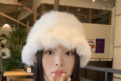 Hat Plain Faux Fur / Bucket Star