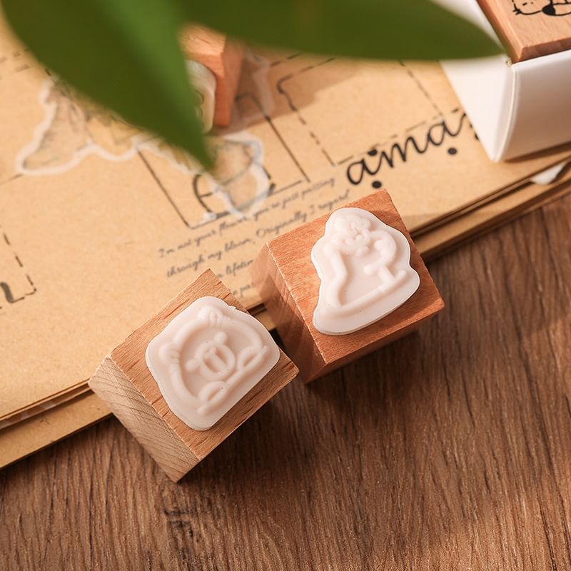 Set of 9: Animal Wooden Stamp