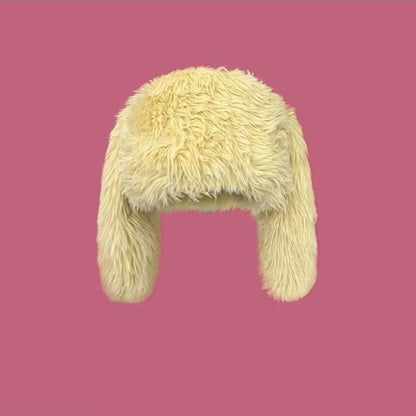 Rabbit Ear Plain Fluffy Hat