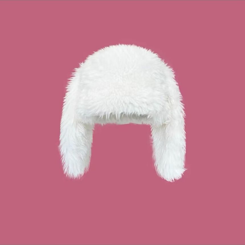 Rabbit Ear Plain Fluffy Hat