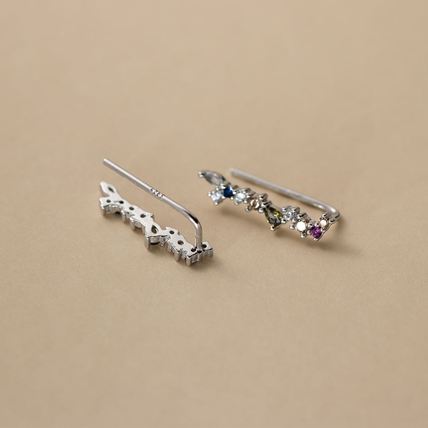 925 Sterling Silver Rhinestone Climber Earring