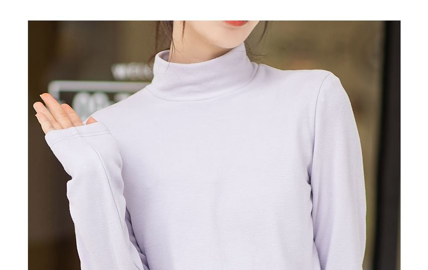 Long Sleeve Turtleneck Plain Top