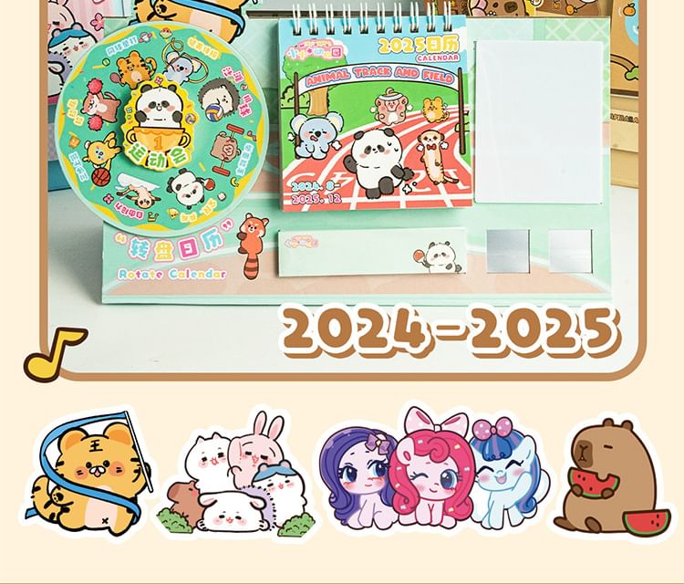 Animal Desktop Calendar 2025 with Sticky Note