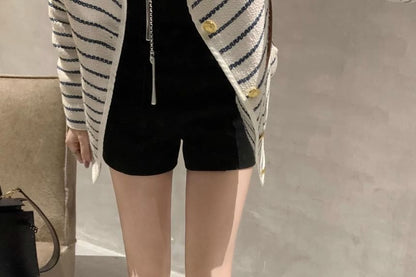 Zip-Up Genuine Boots Platform Plain Leather Tall