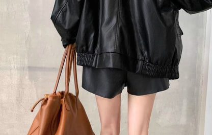 Zip-Up Genuine Boots Platform Plain Leather Tall