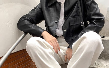 Boots Genuine Mid-Calf Leather Plain Platform