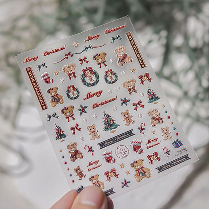 Cartoon Christmas Nail Art Stickers