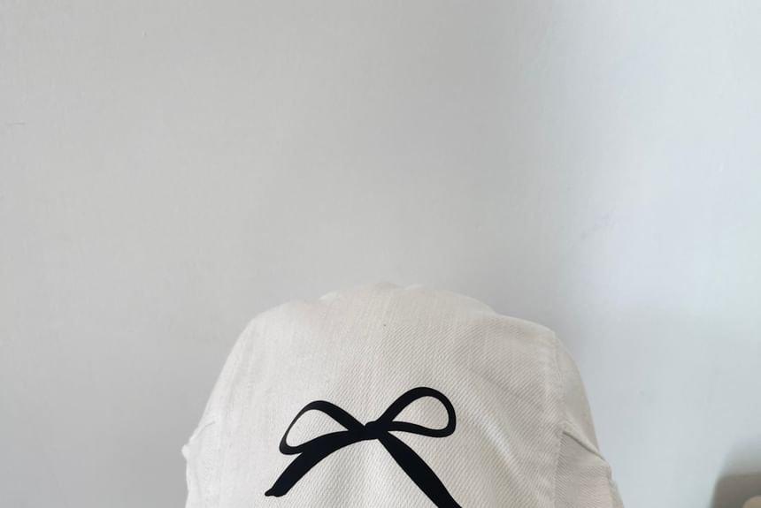 Newsboy Print Cap Bow