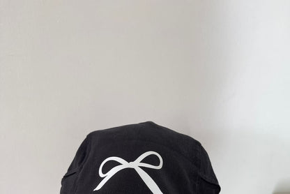 Newsboy Print Cap Bow