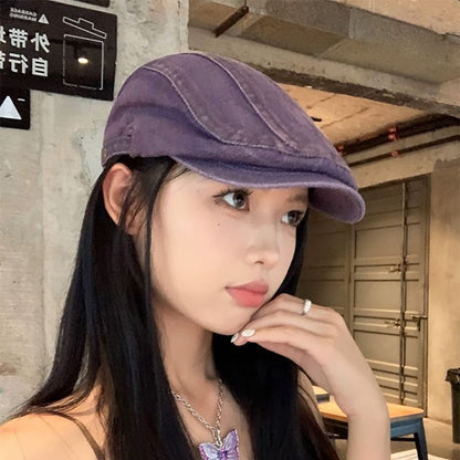 Cap Newsboy Washed Denim