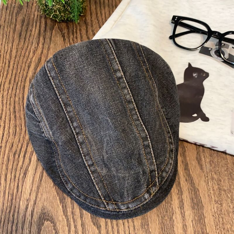 Cap Newsboy Washed Denim