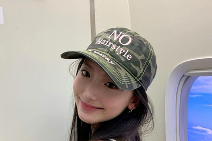 Print Embroidered Cap Camo Letter Baseball