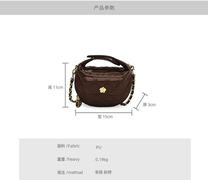 Chain Bag Quilted Faux Leather Strap Crossbody