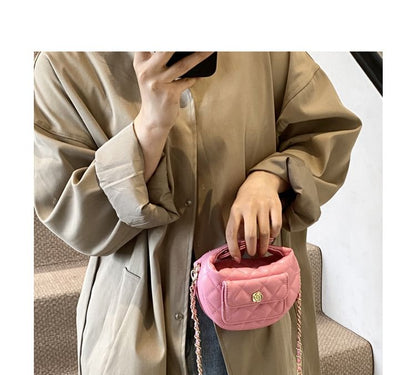 Chain Bag Quilted Faux Leather Strap Crossbody