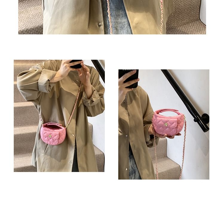 Chain Bag Quilted Faux Leather Strap Crossbody