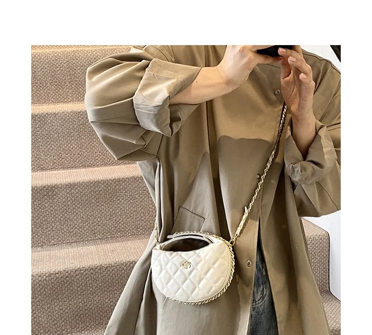 Bag Strap Faux Leather Chain Quilted Crossbody