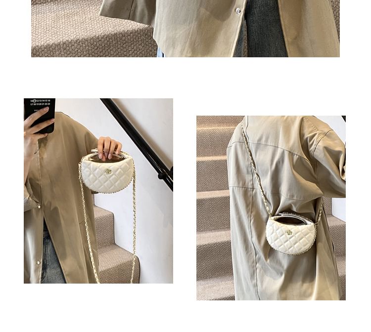 Bag Strap Faux Leather Chain Quilted Crossbody