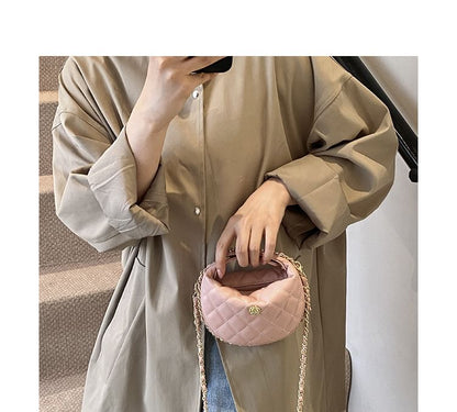 Bag Strap Faux Leather Chain Quilted Crossbody