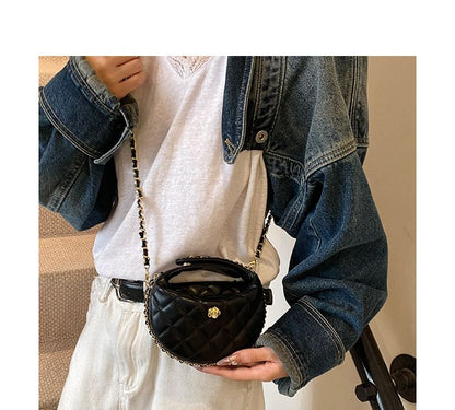 Bag Strap Faux Leather Chain Quilted Crossbody