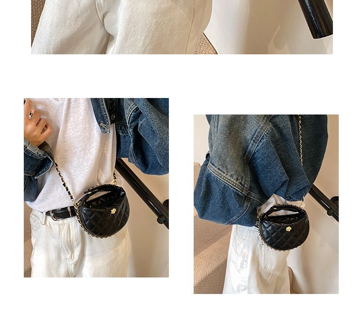 Bag Strap Faux Leather Chain Quilted Crossbody