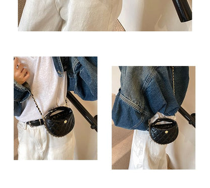 Bag Strap Faux Leather Chain Quilted Crossbody