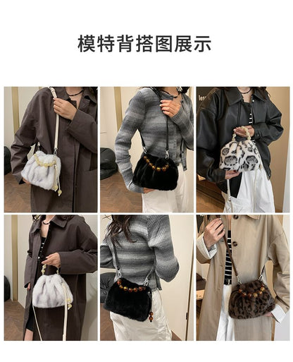 Crossbody Bag Fluffy Beaded