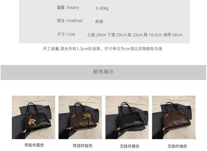 / Charm Bag Faux Leather Tote Set Lettering
