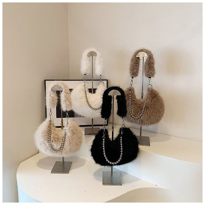 Fluffy Bag Beaded Shoulder