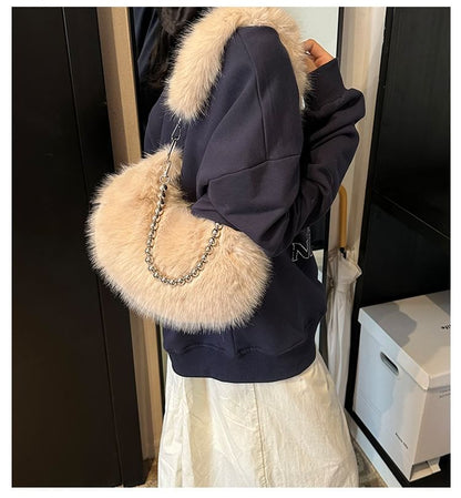 Fluffy Bag Beaded Shoulder