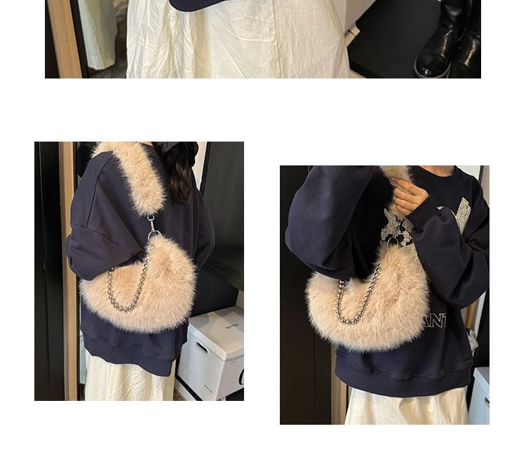 Fluffy Bag Beaded Shoulder