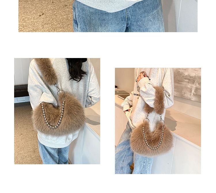 Fluffy Bag Beaded Shoulder