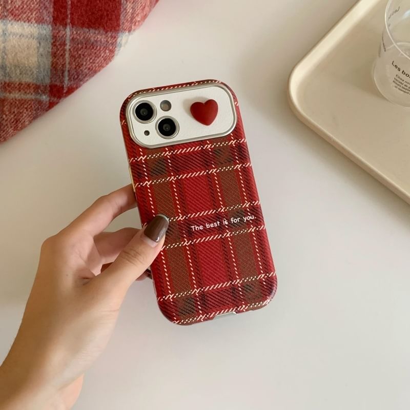 Heart Plaid Phone Case