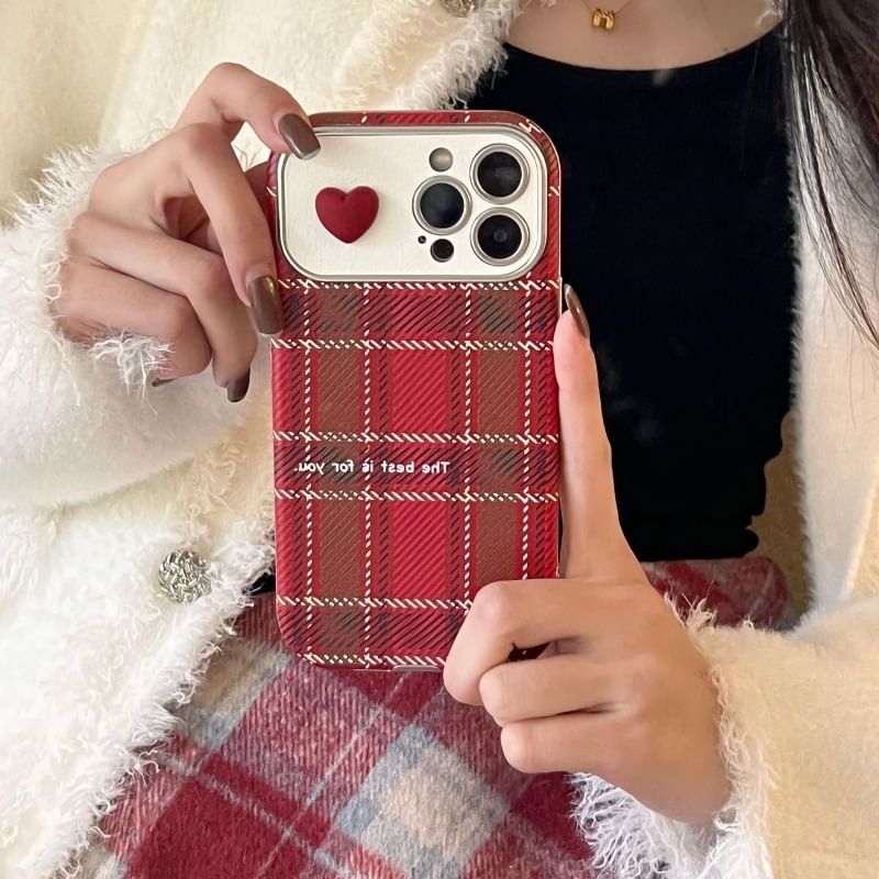 Heart Plaid Phone Case