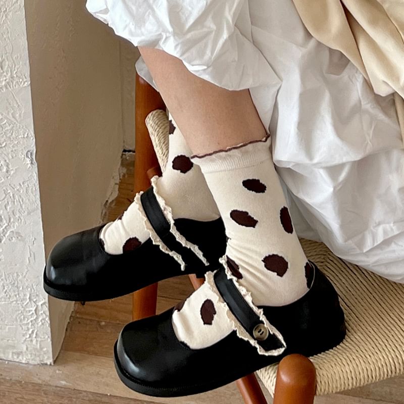 Dotted Frill Trim Socks