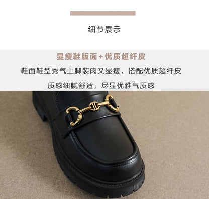 Platform Plain Horsebit Loafers