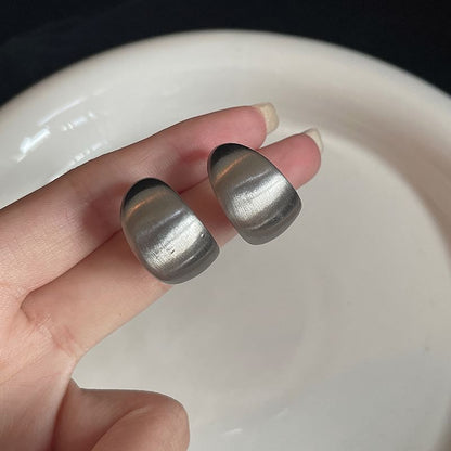 Earring Silver Sterling Metallic Thick Hoop