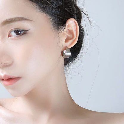 Earring Silver Sterling Metallic Thick Hoop