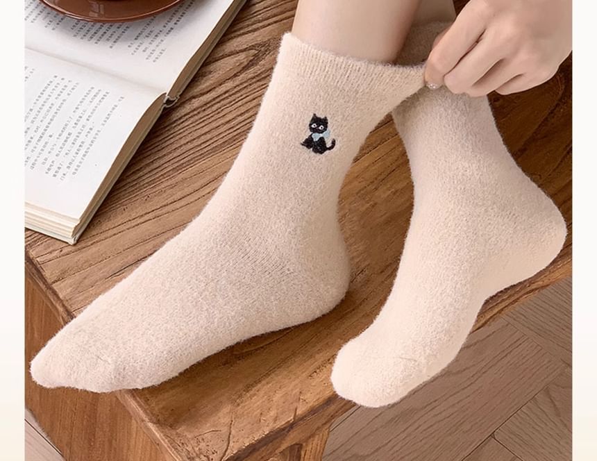 Cartoon Embroidered Crew Socks / Set